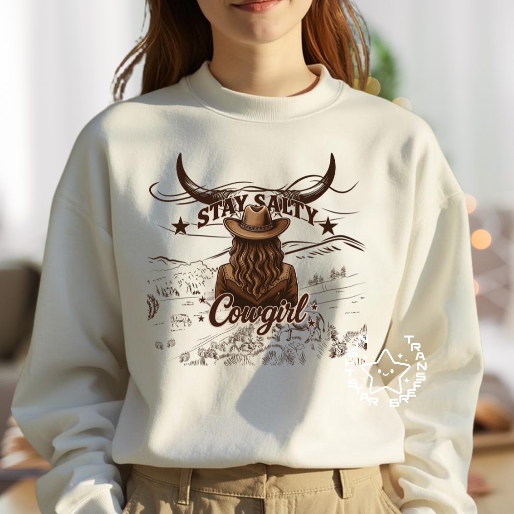 Cow girl Western Transfer, Ready to Press