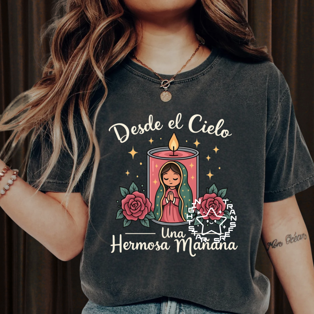 Desde el Cielo Virgen De Guadalupe Transfer, Ready to Press