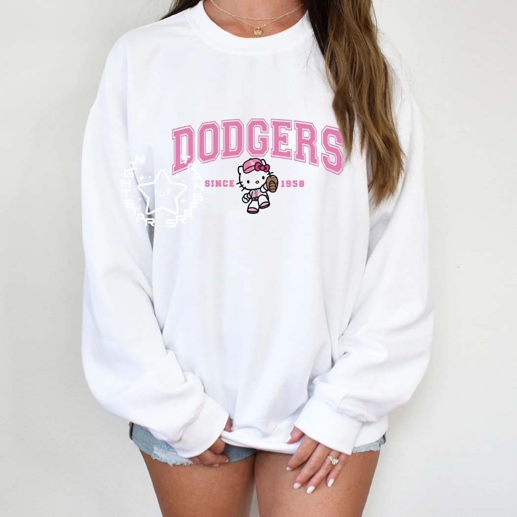 Dodger Hello Kitty Transfer, Ready to Press